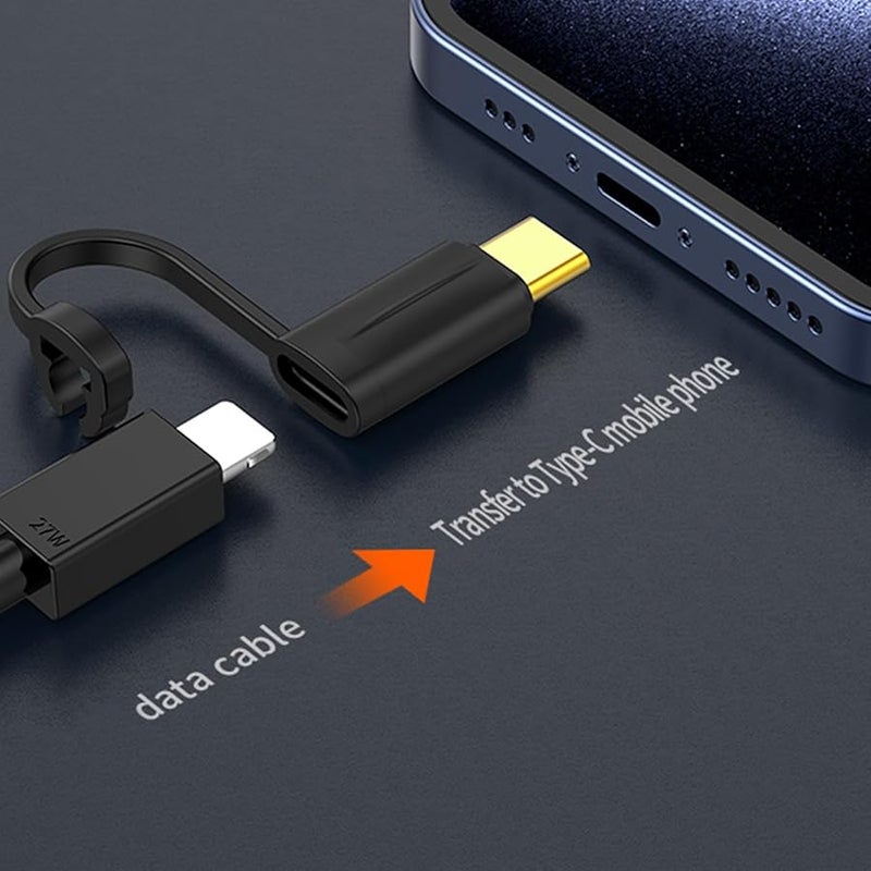 2pc 8pin Female To USB C Male Adapter 60W Fast Charging Converter For Phone 15 16 And Type C Devices - Image 3